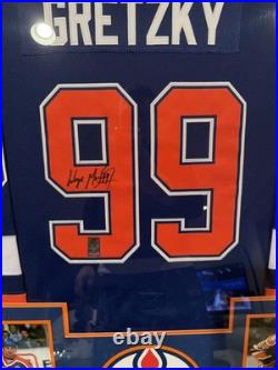 Wayne Gretzky Autographed Custom 42×36 Framed Edmonton Oliers Jersey Player COA