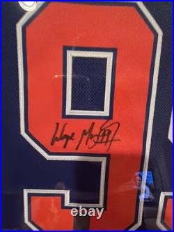 Wayne Gretzky Autographed Custom 42×36 Framed Edmonton Oliers Jersey Player COA