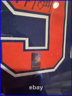 Wayne Gretzky Autographed Custom 42×36 Framed Edmonton Oliers Jersey Player COA