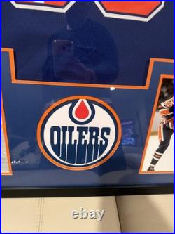 Wayne Gretzky Autographed Custom 42×36 Framed Edmonton Oliers Jersey Player COA