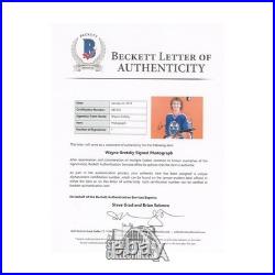 Wayne Gretzky Autographed Edmonton 8.5x11 Photo BAS LOA (Orange Background)