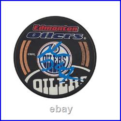 Wayne Gretzky Autographed Edmonton Oilers Logo Hockey Puck Beckett #2