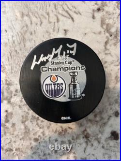 Wayne Gretzky Autographed Edmonton Oilers Stanley Cup Hockey Puck withCOA