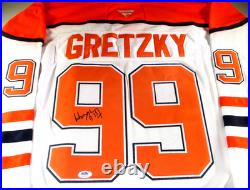 Wayne Gretzky / Autographed Edmonton Oilers White Pro-Style Hockey Jersey / PSA Wayne Gretzky / Autographed Edmonton Oilers White Pro-Style Hockey Jersey / PSA