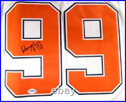 Wayne Gretzky / Autographed Edmonton Oilers White Pro-Style Hockey Jersey / PSA
