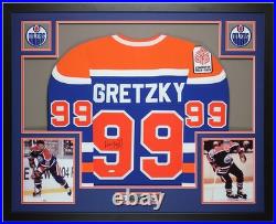 Wayne Gretzky Autographed & Framed Blue Edmonton Jersey Upper Deck Certified