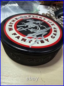 Wayne Gretzky Autographed Hockey Puck Signed Silver Auto Gretzky IIX Camp