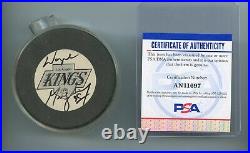 Wayne Gretzky Autographed Los Angeles Kings Hockey Puck with COA From PSA/DNA