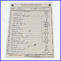 Wayne Gretzky Autographed NHL Roster Sheets Dec 21, 06 vs Oilers MacTavish COA