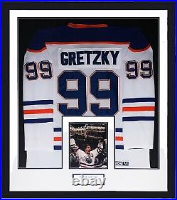 Wayne Gretzky Autographed Oilers Photo & CCM Jersey Set JSA COA COA Framed 34x42