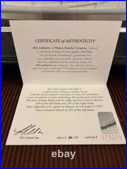 Wayne Gretzky Autographed Photo with Thermablade Skate Blade Framed /299