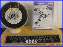 Wayne Gretzky Autographed Pick And All-Time Scorer Display
