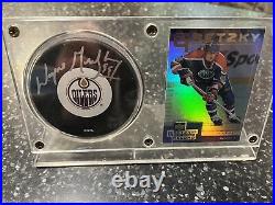 Wayne Gretzky Autographed Puck Card Edmonton Oilers The Great One