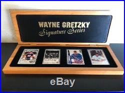 Wayne Gretzky Autographed Signature Series Porcelain 4 Card Set by Upper Deck