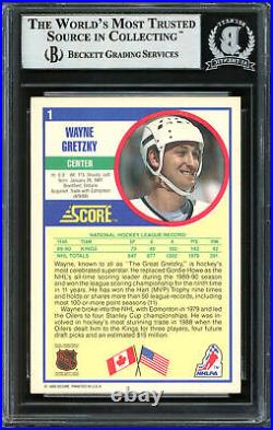 Wayne Gretzky Autographed Signed 1990-91 Score Card #1 Kings Beckett 12410025