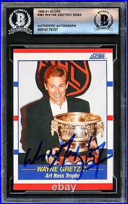 Wayne Gretzky Autographed Signed 1990-91 Score Card #361 Kings Beckett #16176107