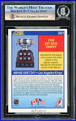 Wayne Gretzky Autographed Signed 1990-91 Score Card #361 Kings Beckett #16176107