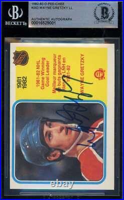 Wayne Gretzky Beckett BAS Signed 1982-83 O-Pee-Chee Leaders Autographed