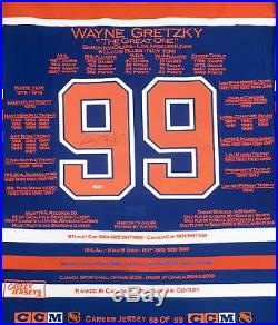 Wayne Gretzky Career Jersey Signed LTD ED 99 Edmonton Oilers WGA/UDA