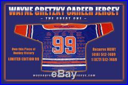 Wayne Gretzky Career Jersey Signed LTD ED 99 Edmonton Oilers WGA/UDA