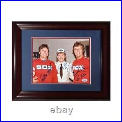 Wayne Gretzky Carlton Fisk Kittle Signed 8x10 Framed Photo White Sox 3 Auto PSA