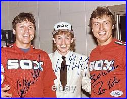 Wayne Gretzky Carlton Fisk Kittle Signed 8x10 Framed Photo White Sox 3 Auto PSA