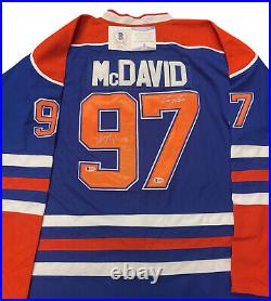 Wayne Gretzky Connor McDavid Signed Autograph Edmonton Oilers Jersey Beckett BAS