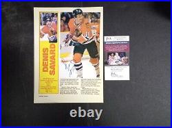 Wayne Gretzky & Denis Savard (Double Side) Signed Color Photo JSA -1