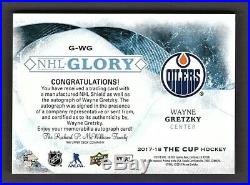 Wayne Gretzky Edmonton Oilers 2017-18 The Cup NHL Shield & Auto Card 01/10