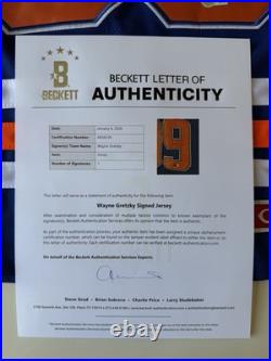 Wayne Gretzky Edmonton Oilers Autographed Jersey Rare Beckett LOA
