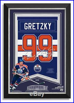Wayne Gretzky Facsimile Signed Edmonton Oilers Jersey Arena Banner Museum Frame