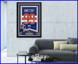 Wayne Gretzky Facsimile Signed Edmonton Oilers Jersey Arena Banner Museum Frame