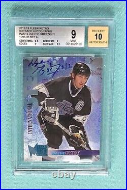 Wayne Gretzky Fleer Retro 1995 Metal Buyback Signed Autograph #1/1 BGS 9 AUTO 10