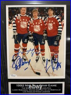 Wayne Gretzky Framed Signed Photo 1992 All-Star Game 3 Hall Of Fame Players JSA