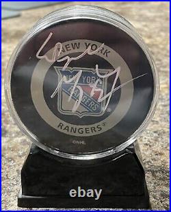 Wayne Gretzky Game Issued New York Rangers Signed Puck. Upper Deck Certified