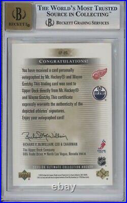 Wayne Gretzky Gordie Howe Bgs 8.5 / 10 2005-06 Ultimate Pairings Dual Auto /25