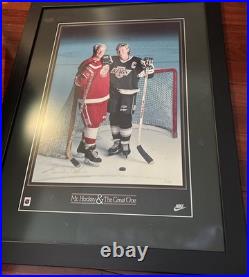 Wayne Gretzky Gordie Howe Signed Nike Print Mr Hockey & The Great One 21/99 Jsa