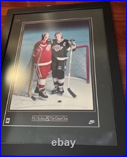 Wayne Gretzky Gordie Howe Signed Nike Print Mr Hockey & The Great One 21/99 Jsa