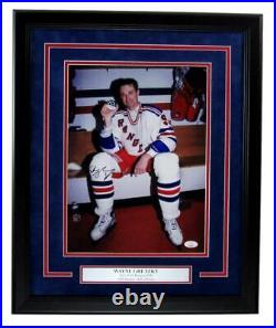 Wayne Gretzky HOF Autographed 11x14 Photo New York Rangers Framed JSA