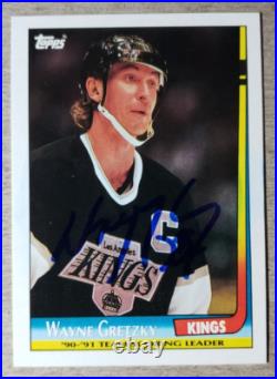 Wayne Gretzky JSA Certified Auto 1991 Topps Signed Hockey Card Kings Autograph