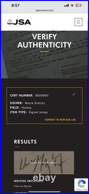 Wayne Gretzky Los Angeles Kings Autographed Framed Jersey With JSA COA LOA