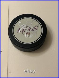 Wayne Gretzky Los Angeles Kings Autographed Puck With JSA LOA And Display