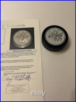 Wayne Gretzky Los Angeles Kings Autographed Puck With JSA LOA And Display