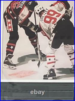 Wayne Gretzky Mario Lemieux Autographed All-Star Game Puck Display WithJSA LOA