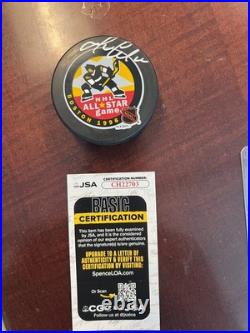 Wayne Gretzky Mario Lemieux Autographed All-Star Game Puck Display WithJSA LOA