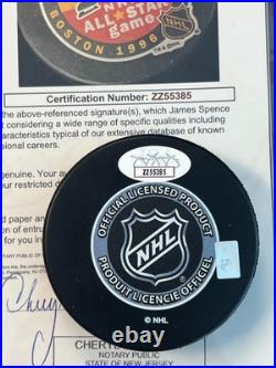 Wayne Gretzky Mario Lemieux Autographed All-Star Game Puck Display WithJSA LOA Wayne Gretzky Mario Lemieux Autographed All-Star Game Puck Display WithJSA LOA