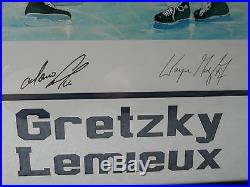 Wayne Gretzky/Mario Lemieux-Autographed-Art-NHL Hockey Oilers/LA Kings/Penguins