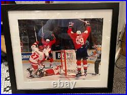 Wayne Gretzky Mario Lemieux Team Canada Dual Signed 16x20 Framed 22x26 Jsa