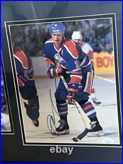 Wayne Gretzky Mark Messier Edmonton Oilers Autographed Framed Photos with JSA COA