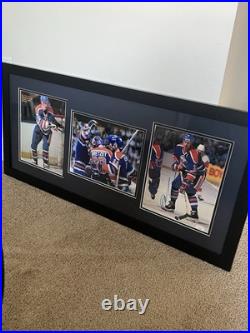 Wayne Gretzky Mark Messier Edmonton Oilers Autographed Framed Photos with JSA COA